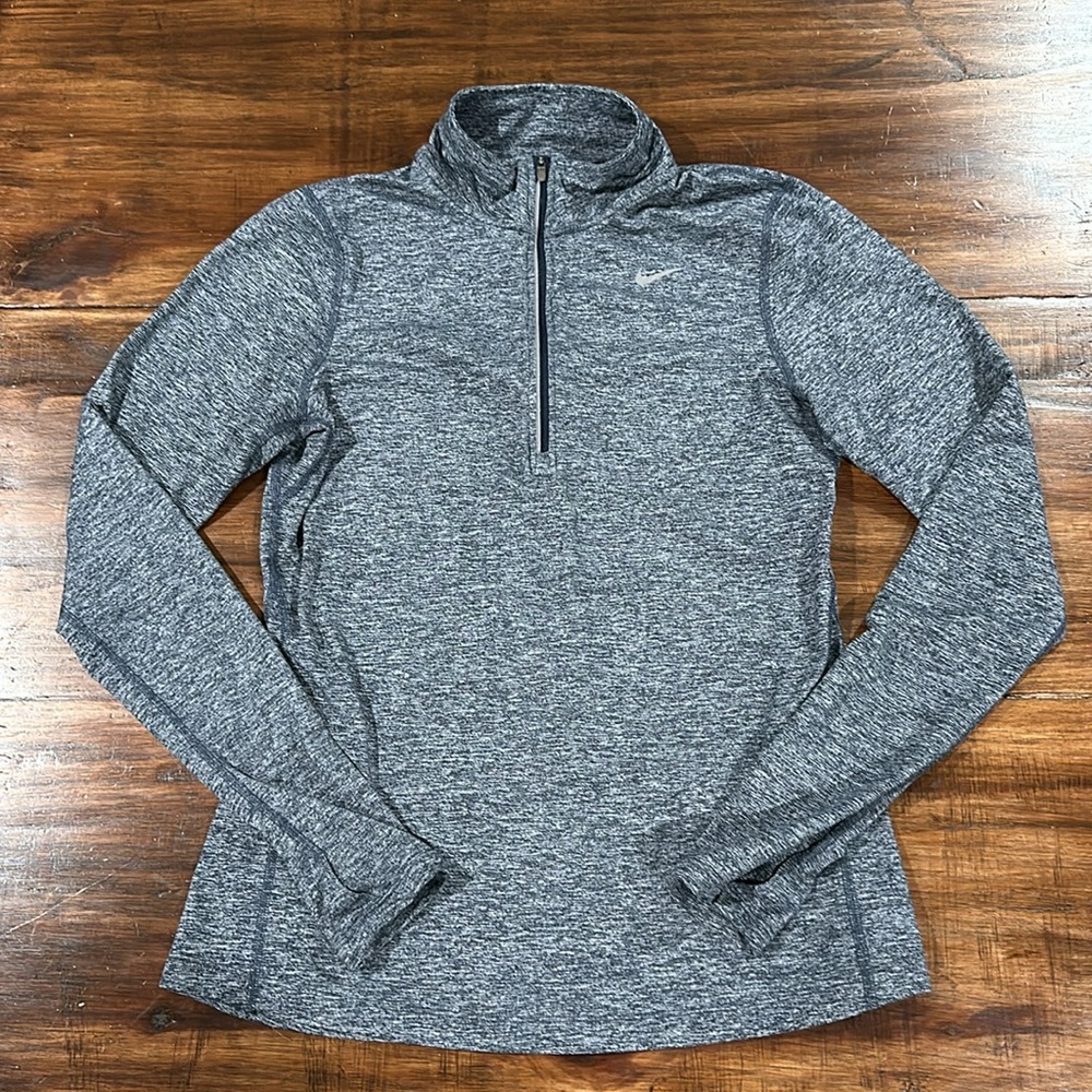Nike Running Fitted Long Sleeve Half zip-up Top Size Small